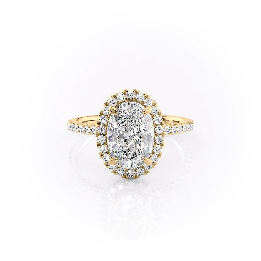 The Lana Set With Oval Pave Lab Diamond 1 Carat 14K Gold#material_14k-gold