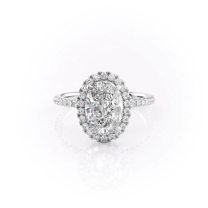 The Lana Set With Oval Pave Lab Diamond 1 Carat 14K White#material_14k-white