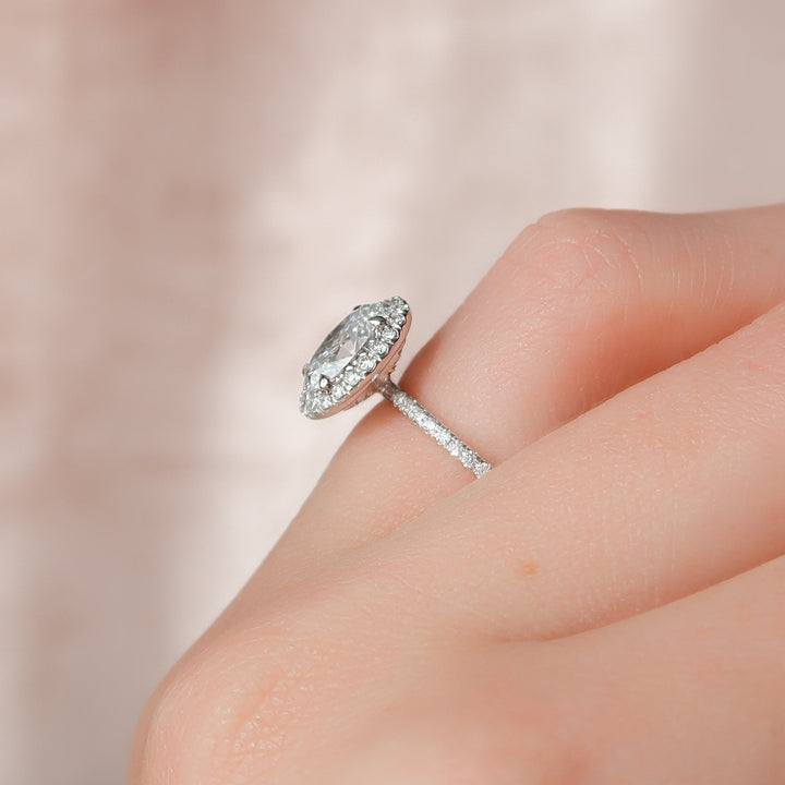 The Lana Oval Lab Diamond Moissanite Engagement Ring *Shown with 1.5 ct #material_white