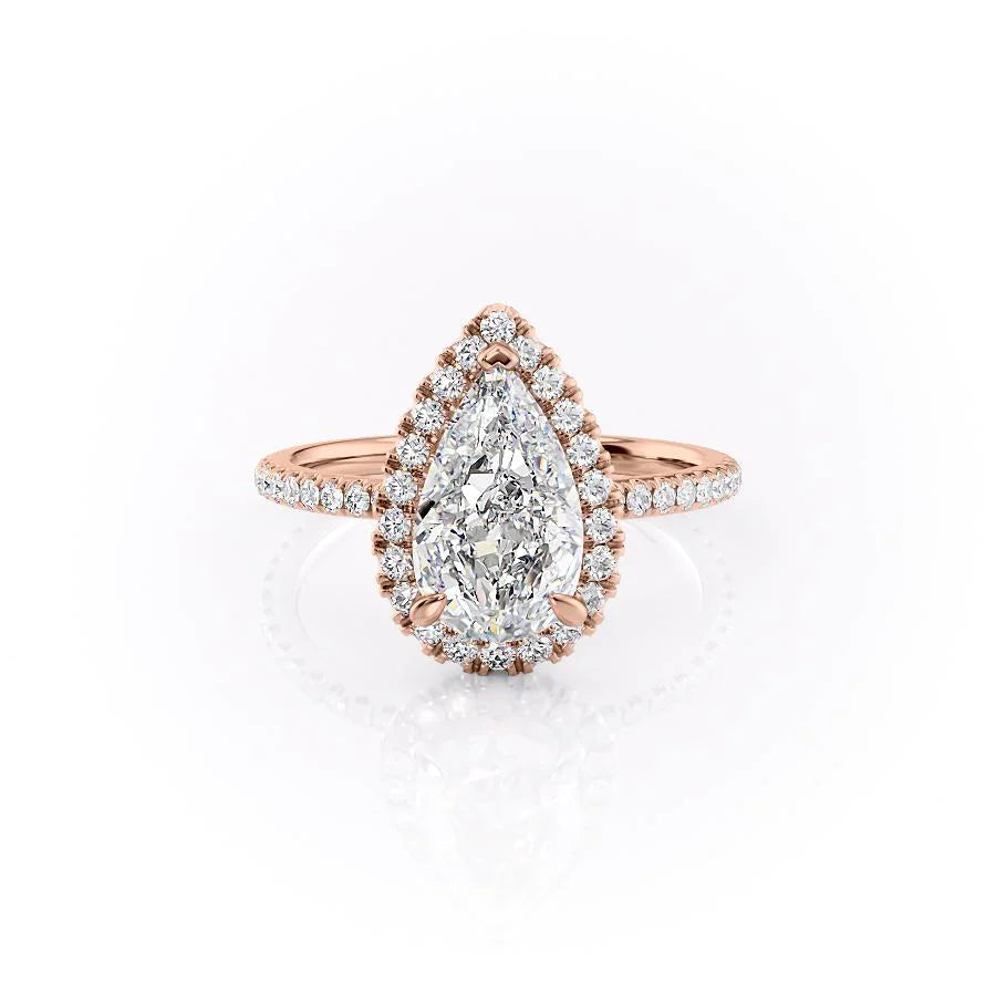 The Lana Set With Pear Pave Lab Diamond 1 Carat 14K Rose#material_14k-rose