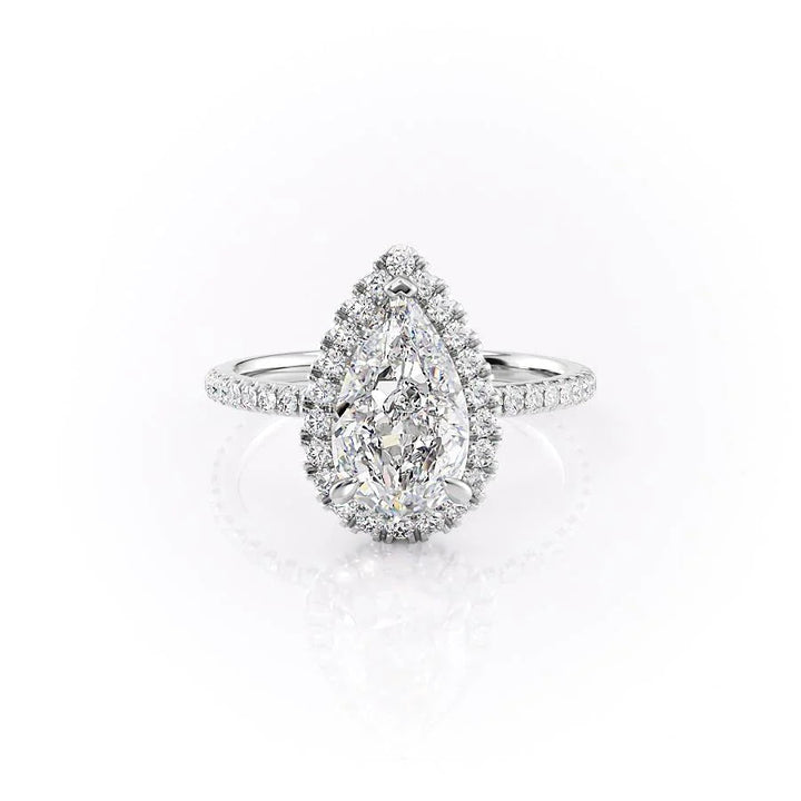 The Lana Set With Pear Pave Lab Diamond 1 Carat 14K White#material_14k-white