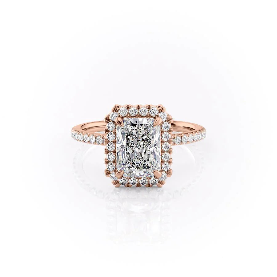 The Lana Set With Radiant Pave Lab Diamond 1 Carat 14K Rose#material_14k-rose