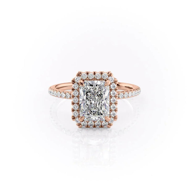 The Lana Set With Radiant Pave Lab Diamond 1 Carat 14K Rose#material_14k-rose