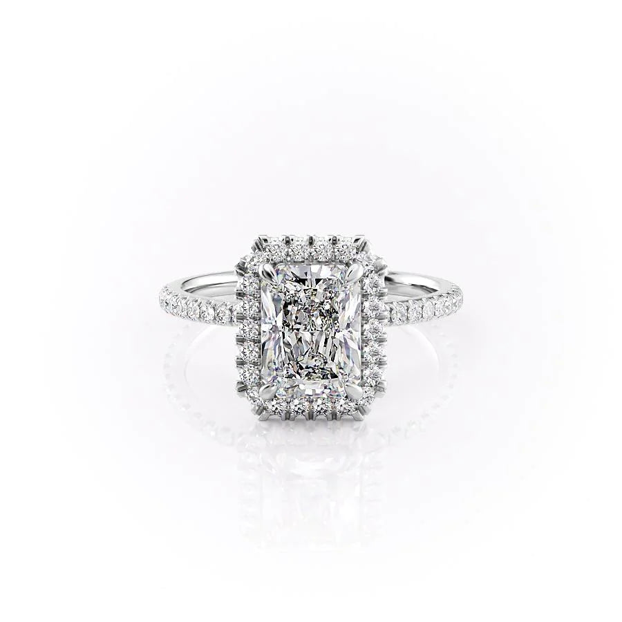 The Lana Set With Radiant Pave Lab Diamond 1 Carat 14K White#material_14k-white