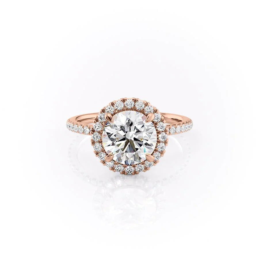 The Lana Set With Round Pave Lab Diamond 1 Carat 14K Rose#material_14k-rose