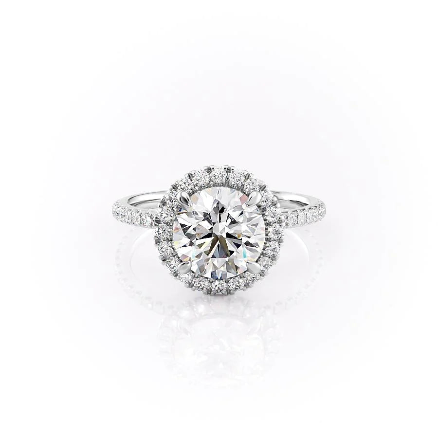 The Lana Set With Round Pave Lab Diamond 1 Carat 14K White#material_14k-white