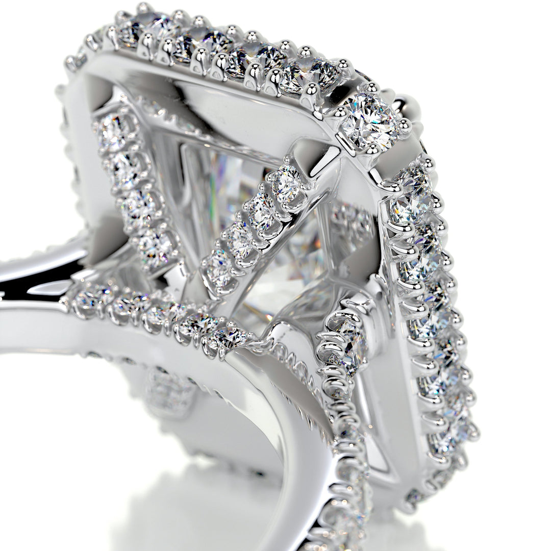 The Landon Moissanite & Diamonds Ring Moissanite 14K White 3.8 Carat Round#material_14k-white