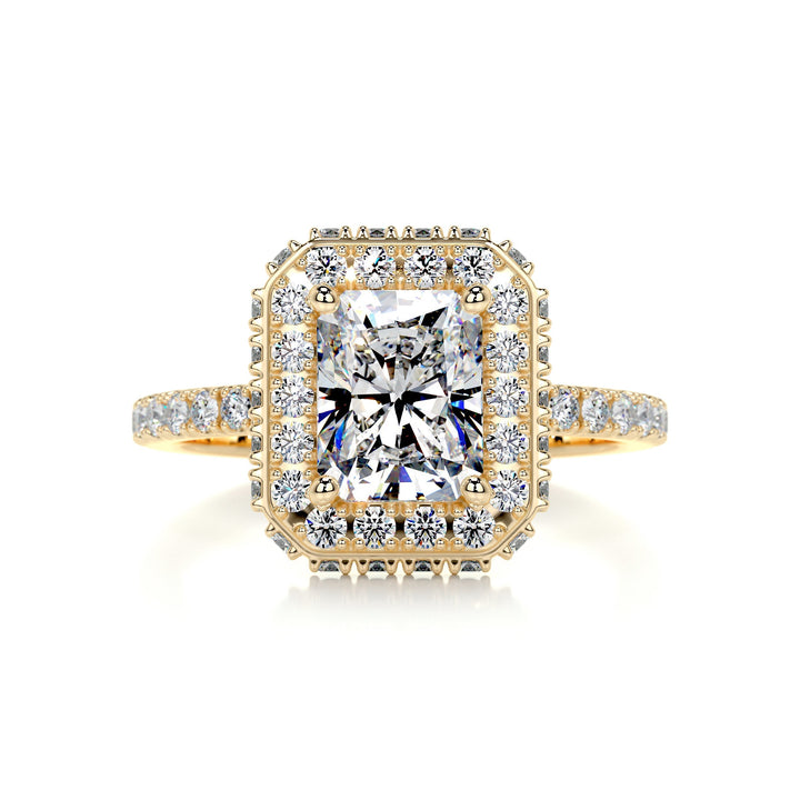 The Landon Moissanite & Diamonds Ring Moissanite 18K Gold 1 Carat Round#material_18k-gold