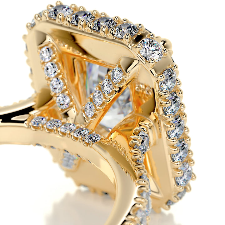 The Landon Moissanite & Diamonds Ring Moissanite 18K Gold 3.8 Carat Round#material_18k-gold