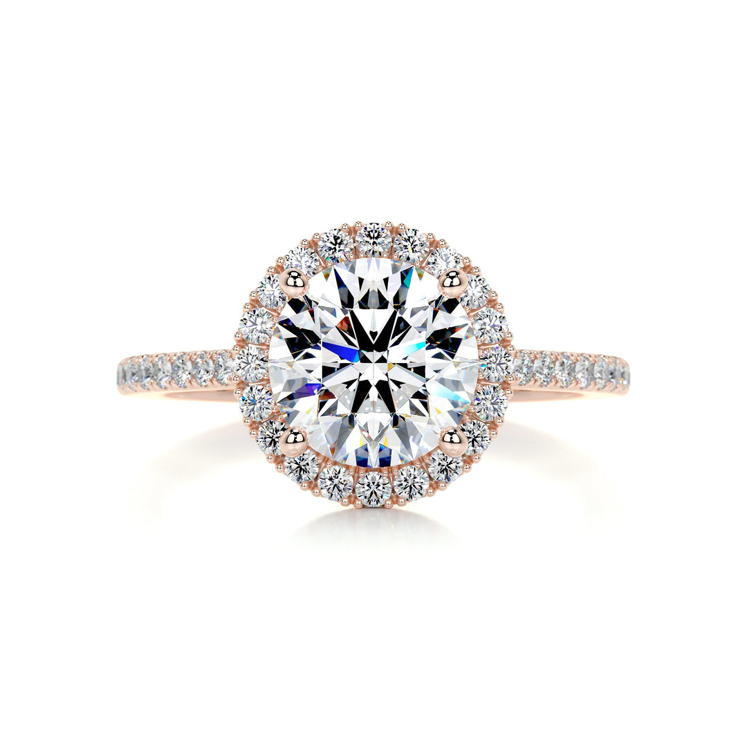 The Laney Moissanite & Diamonds Ring Moissanite 14K Rose 1 Carat Round#material_14k-rose