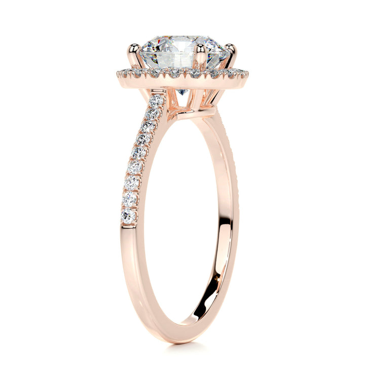 The Laney Moissanite & Diamonds Ring Moissanite 14K Rose 2 Carat Round#material_14k-rose