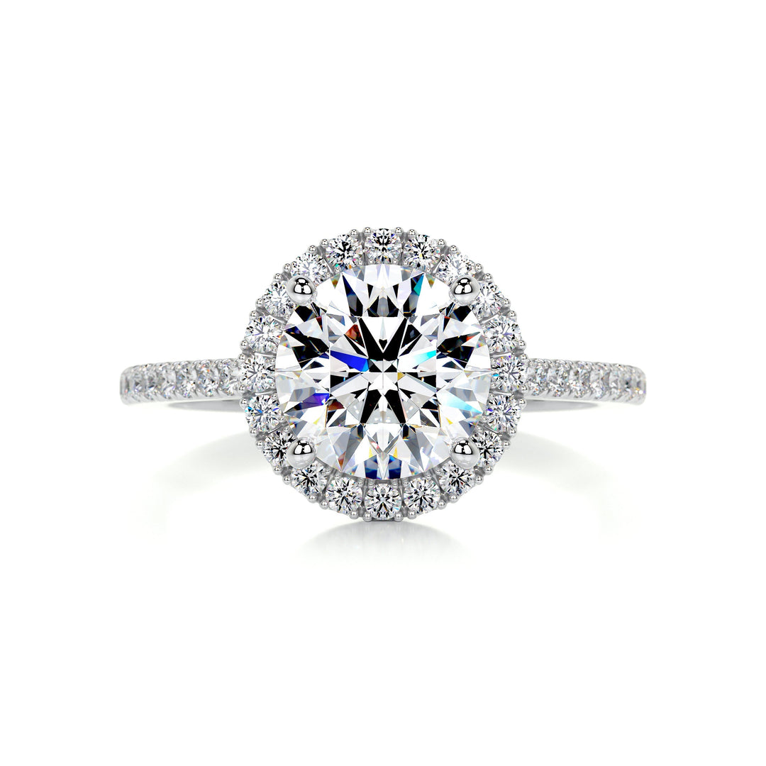 The Laney Moissanite & Diamonds Ring Moissanite 14K White 1 Carat Round#material_14k-white