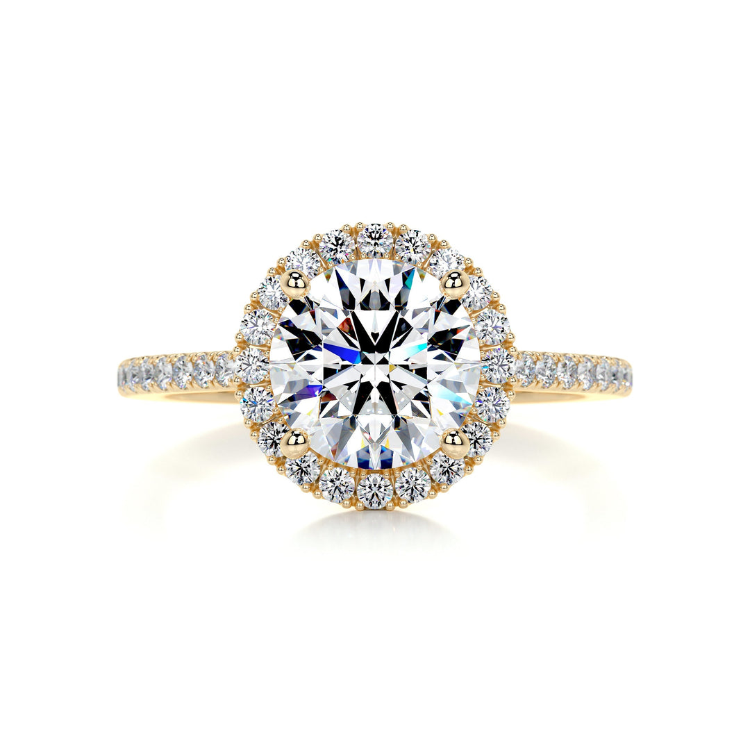 The Laney Moissanite & Diamonds Ring Moissanite 18K Gold 1 Carat Round#material_18k-gold