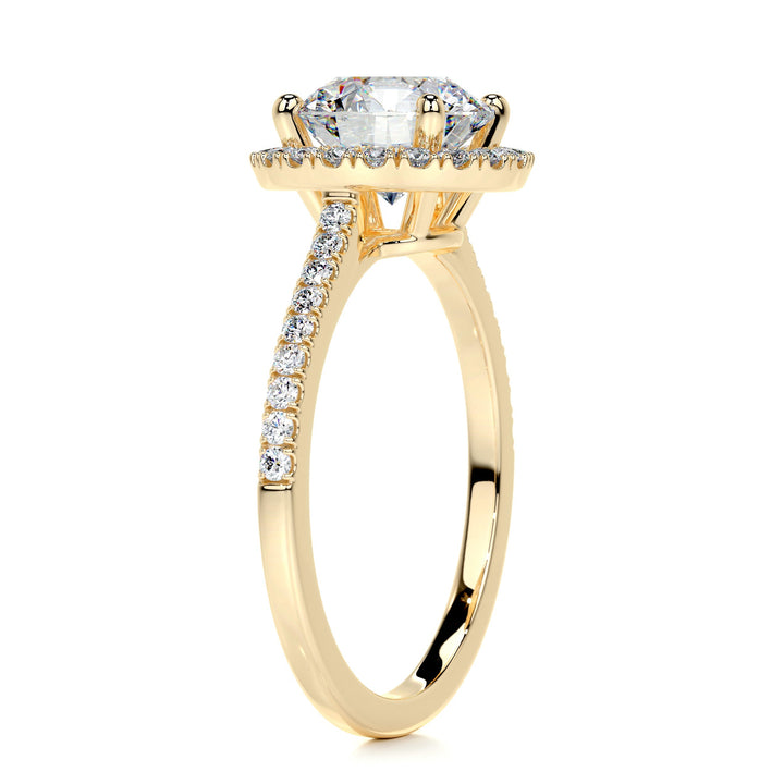 The Laney Moissanite & Diamonds Ring Moissanite 18K Gold 2 Carat Round#material_18k-gold