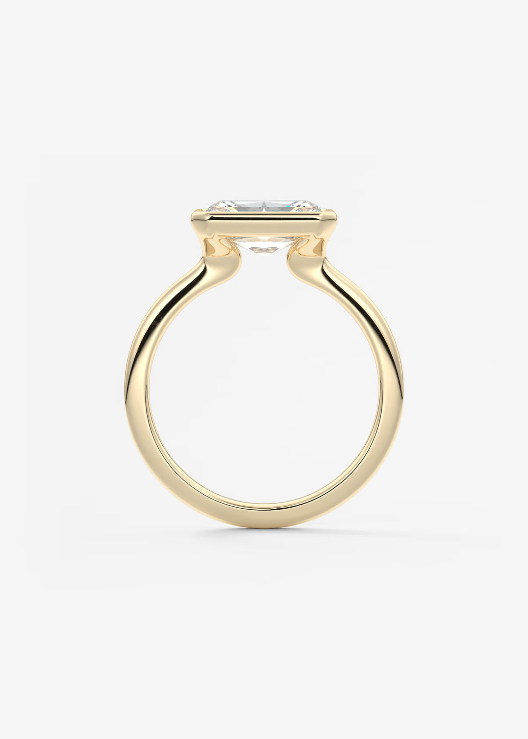 The Laurier Horizon East West Cut Bezel Set Engagement Ring#material_gold