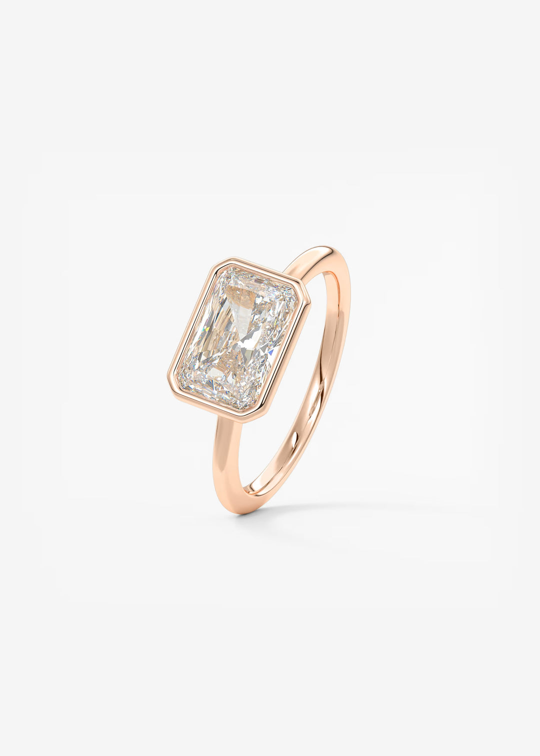 The Laurier Horizon East West Cut Bezel Set Engagement Ring#material_rose