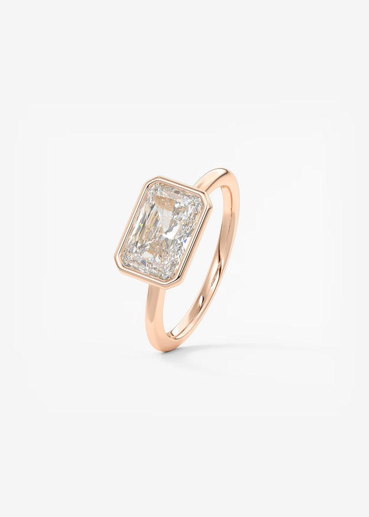 The Laurier Horizon East West Cut Bezel Set Engagement Ring#material_rose