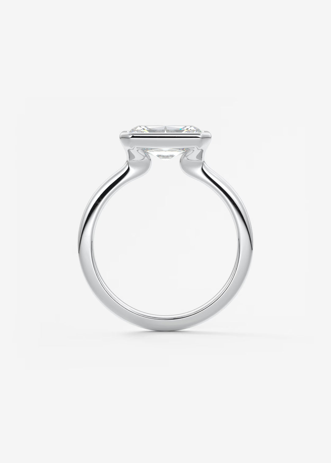 The Laurier Horizon East West Cut Bezel Set Engagement Ring#material_white