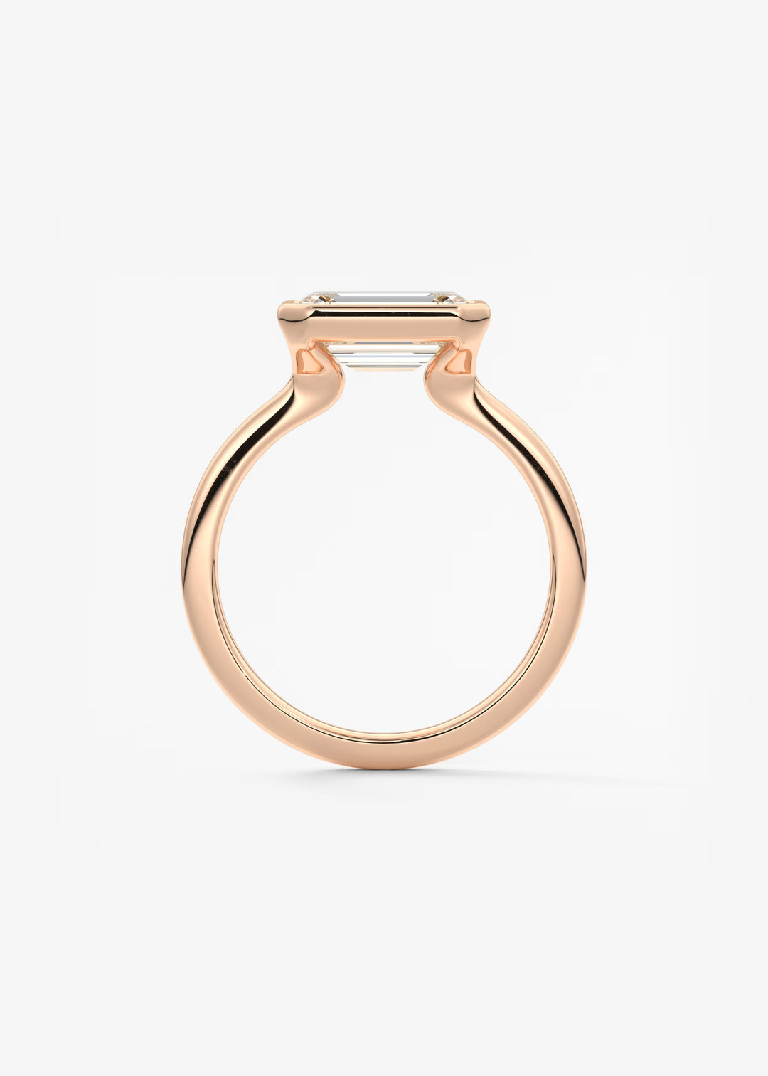 The Laurier Horizon East West Cut Bezel Set Engagement Ring#material_rose