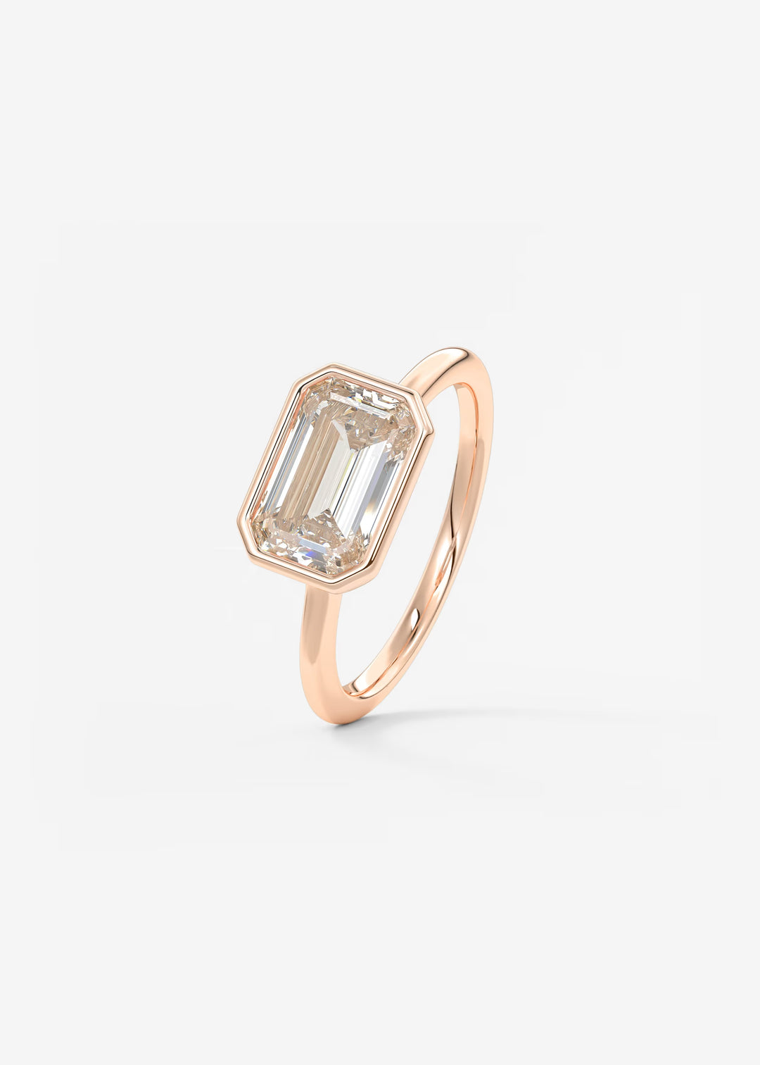 The Laurier Horizon East West Cut Bezel Set Engagement Ring#material_rose