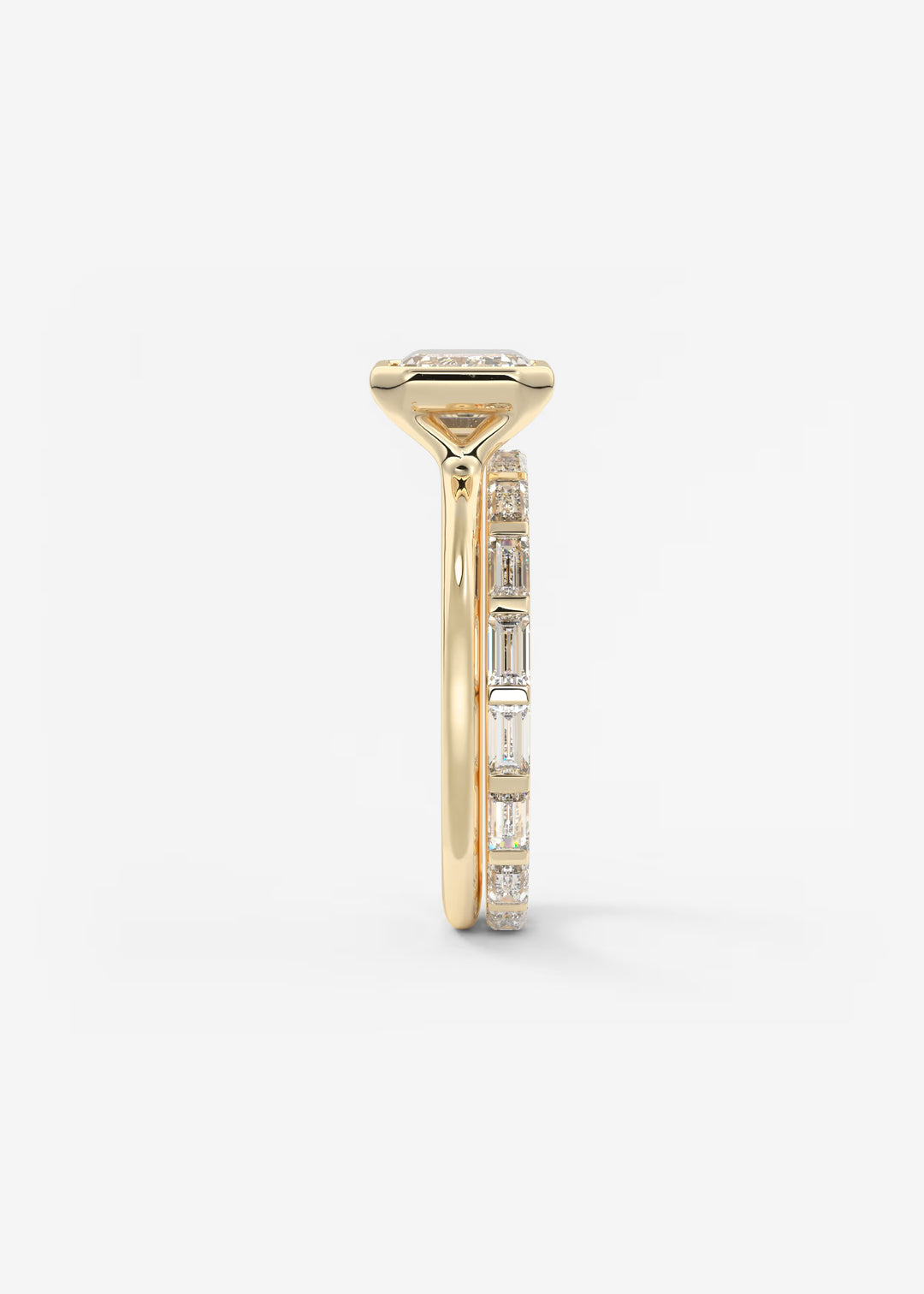 The Laurier Horizon East West Cut Bezel Set Engagement Ring#material_gold