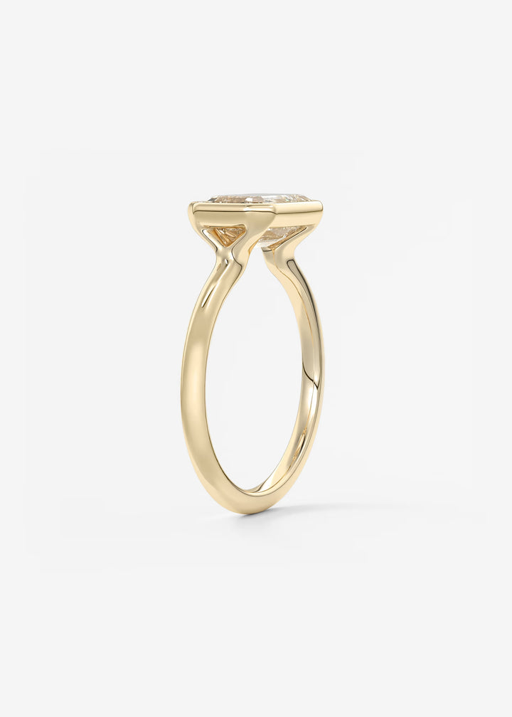 The Laurier Horizon East West Cut Bezel Set Engagement Ring#material_gold