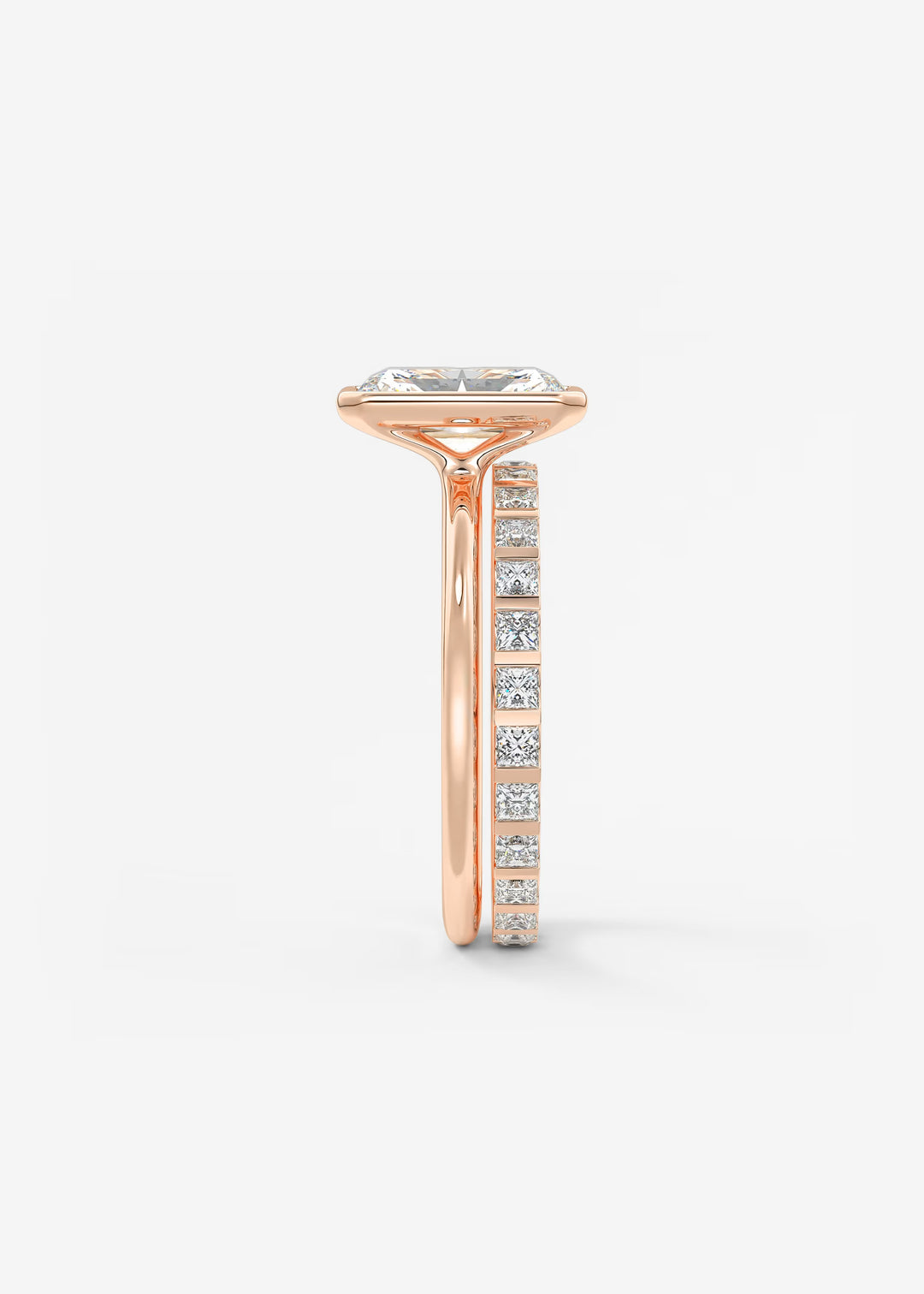 The Laurier Low Profile Radiant Cut Bezel Set Engagement Ring#material_rose