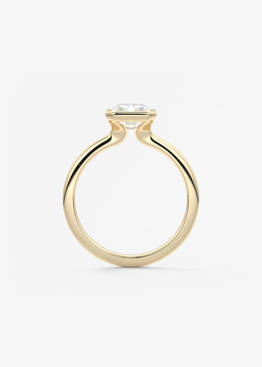 The Laurier Low Profile Radiant Cut Bezel Set Engagement Ring#material_gold
