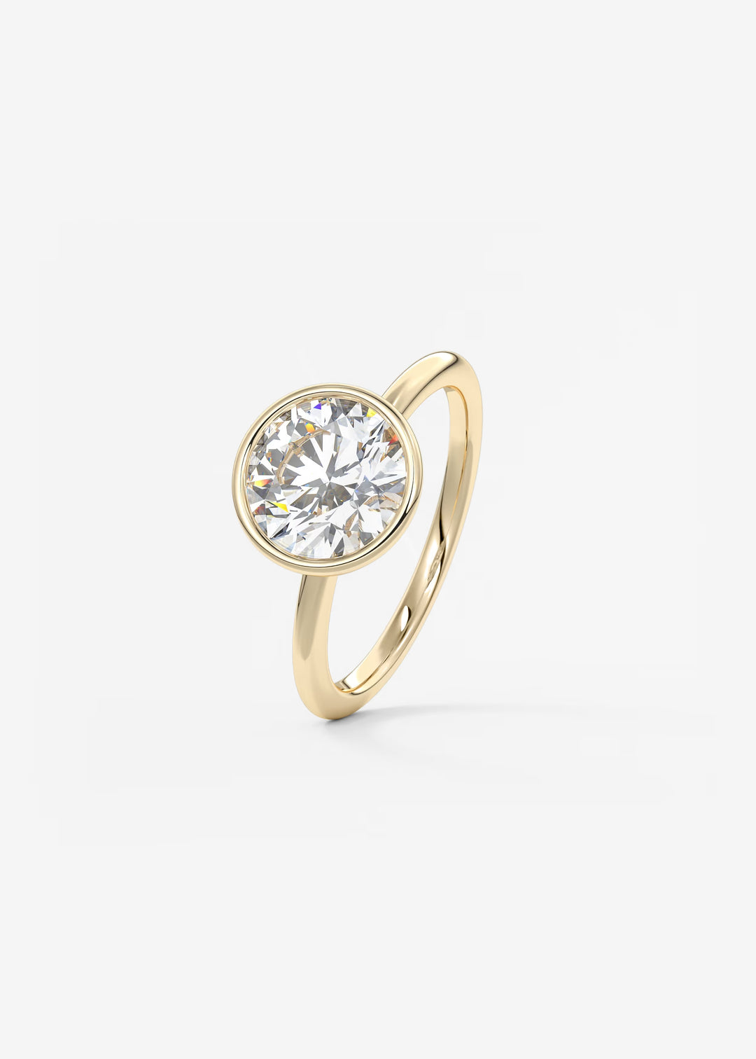 The Laurier Low Profile Bezel Set Solitaire Engagement Ring#material_gold