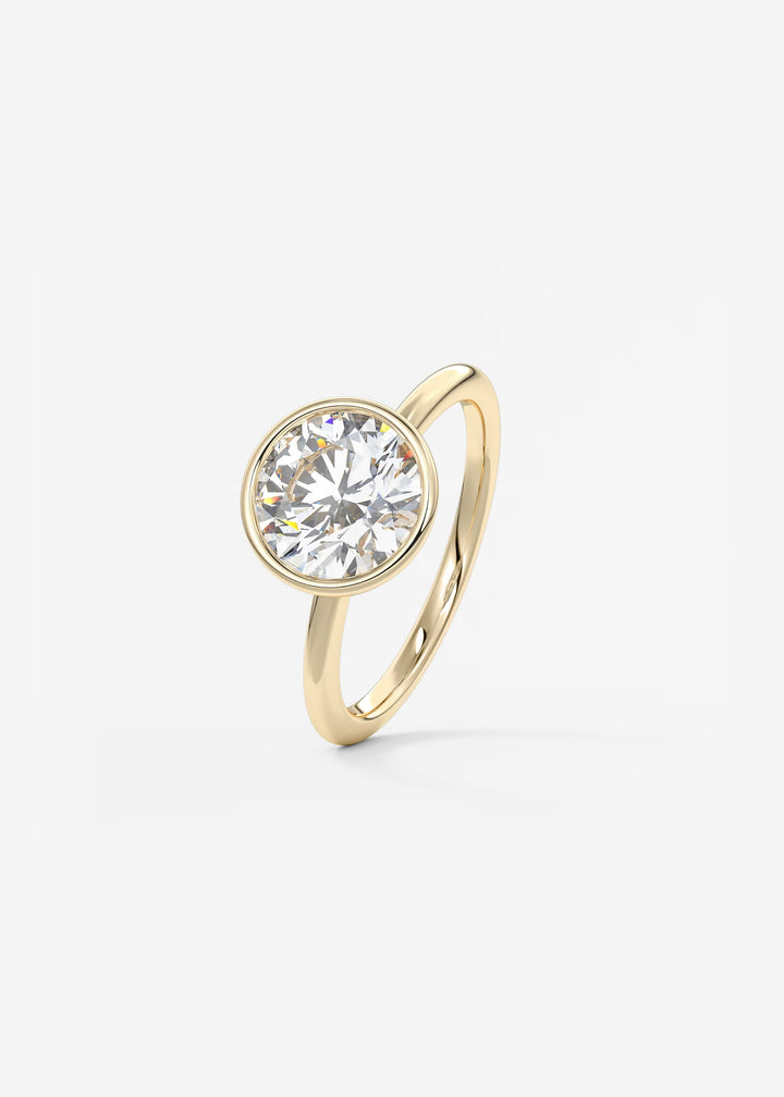 The Laurier Low Profile Bezel Set Solitaire Engagement Ring#material_gold