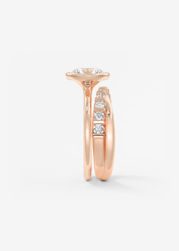 The Laurier Low Profile Bezel Set Solitaire Engagement Ring#material_rose