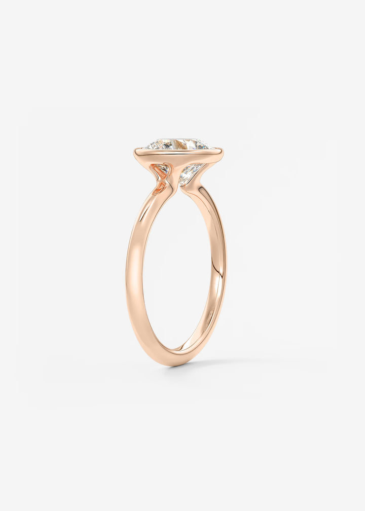 The Laurier Low Profile Bezel Set Solitaire Engagement Ring#material_rose