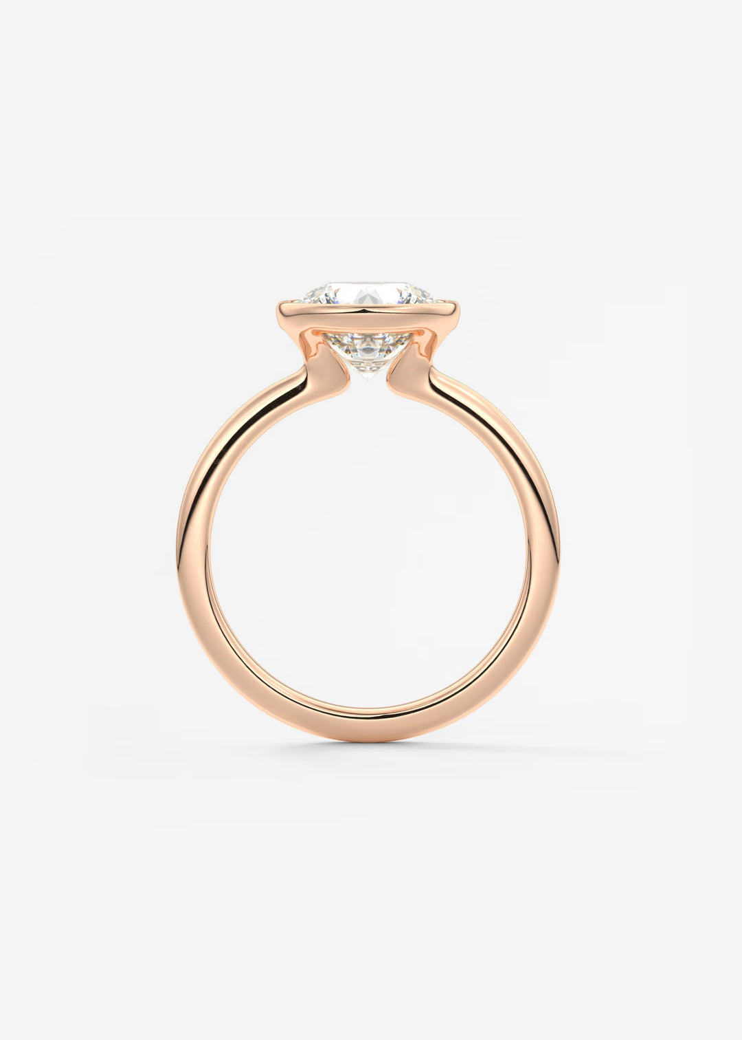 The Laurier Low Profile Bezel Set Solitaire Engagement Ring#material_rose