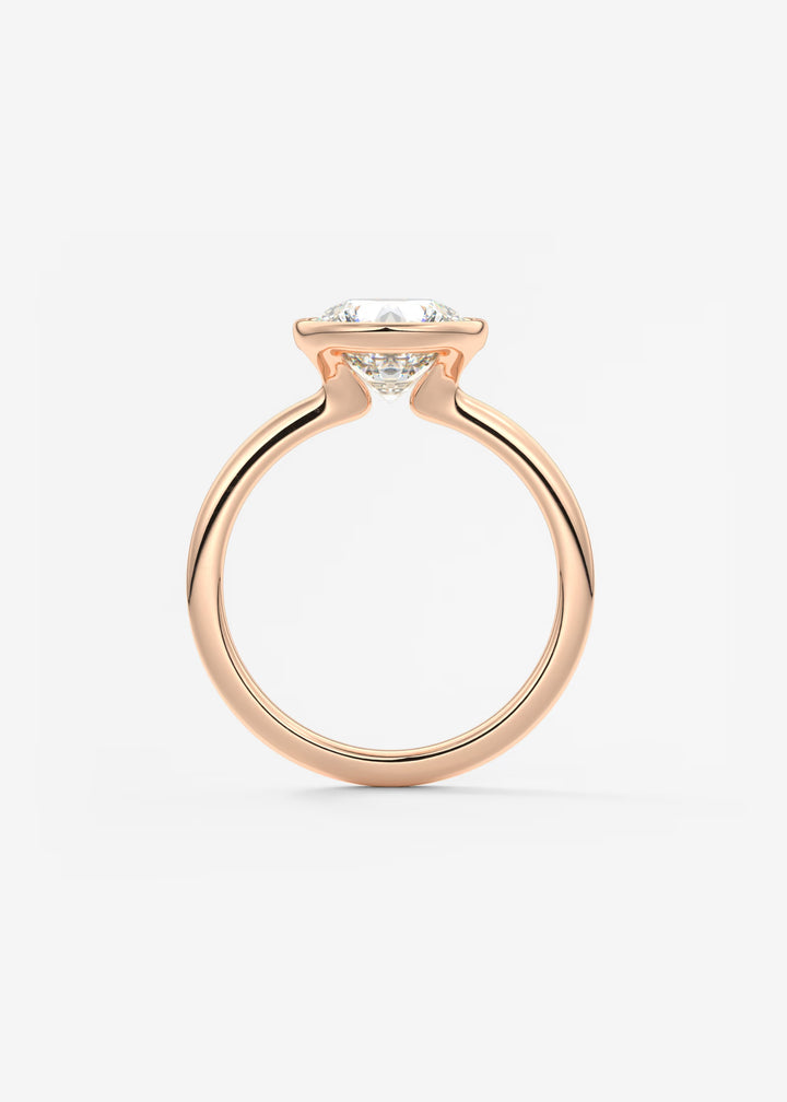 The Laurier Low Profile Bezel Set Solitaire Engagement Ring#material_rose
