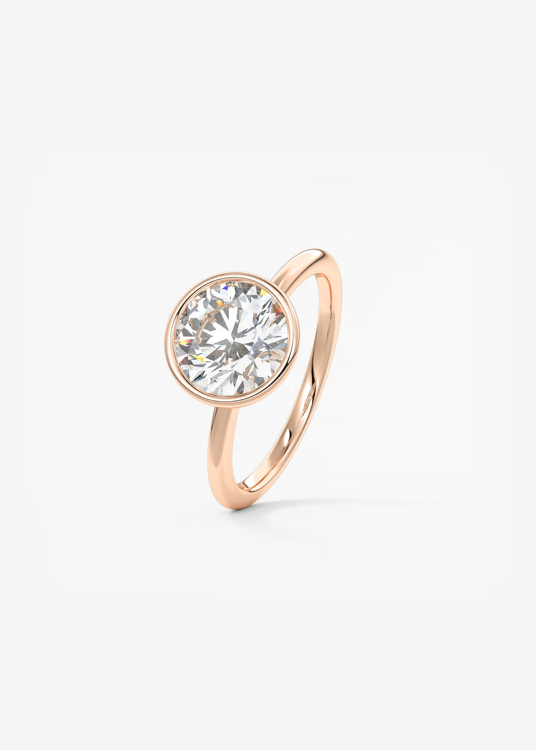 The Laurier Low Profile Bezel Set Solitaire Engagement Ring#material_rose