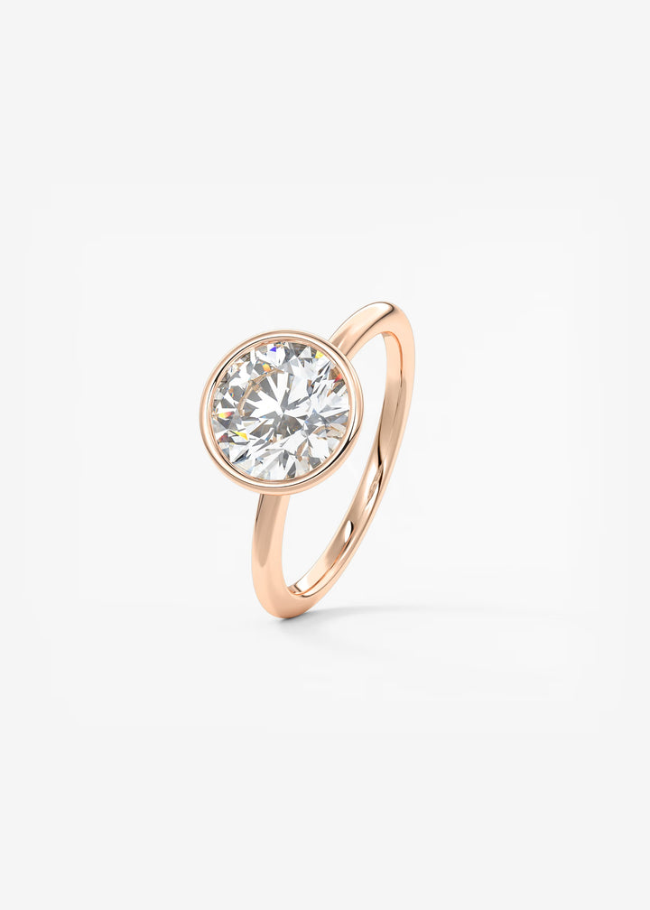 The Laurier Low Profile Bezel Set Solitaire Engagement Ring#material_rose