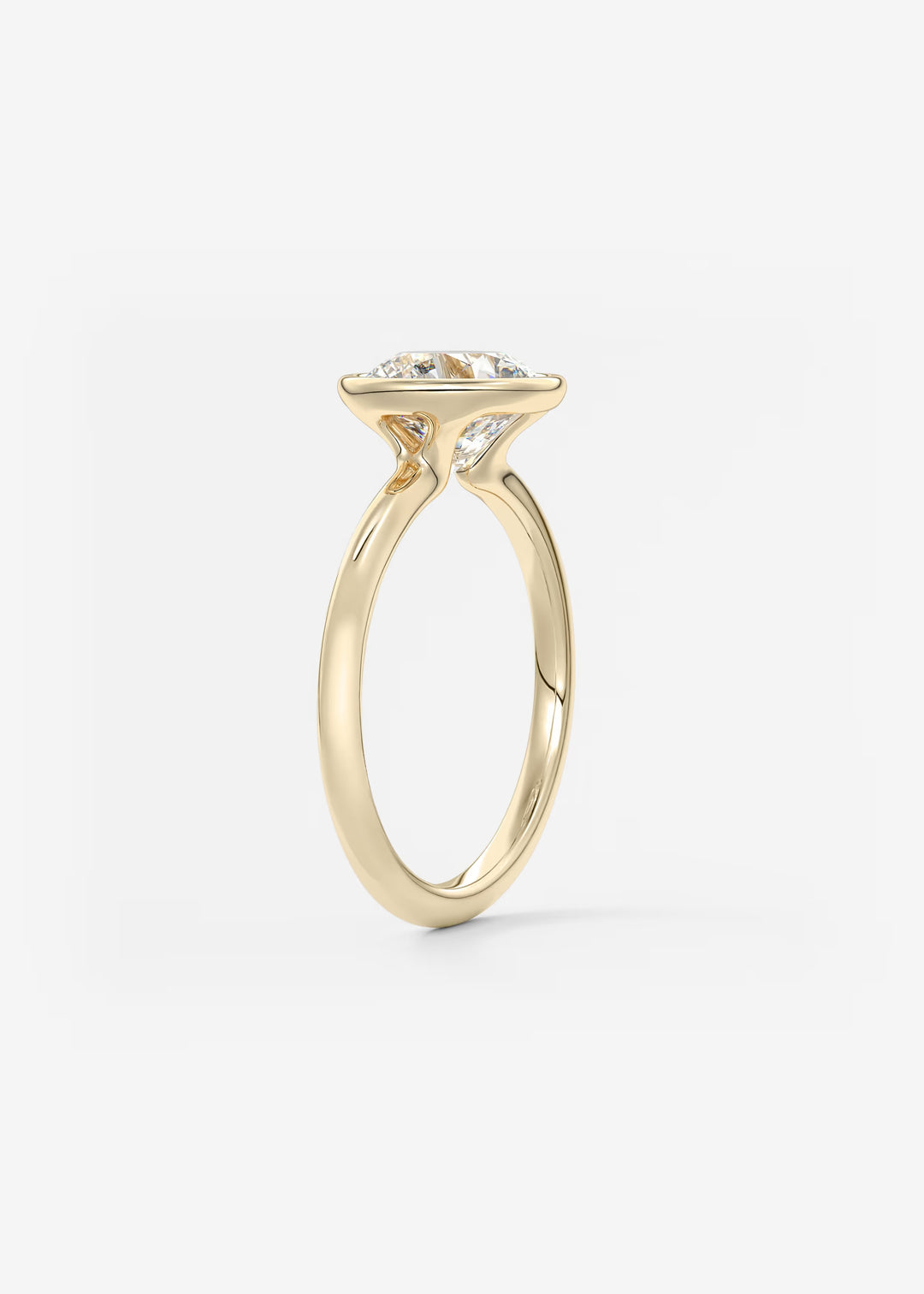 The Laurier Low Profile Bezel Set Solitaire Engagement Ring#material_gold