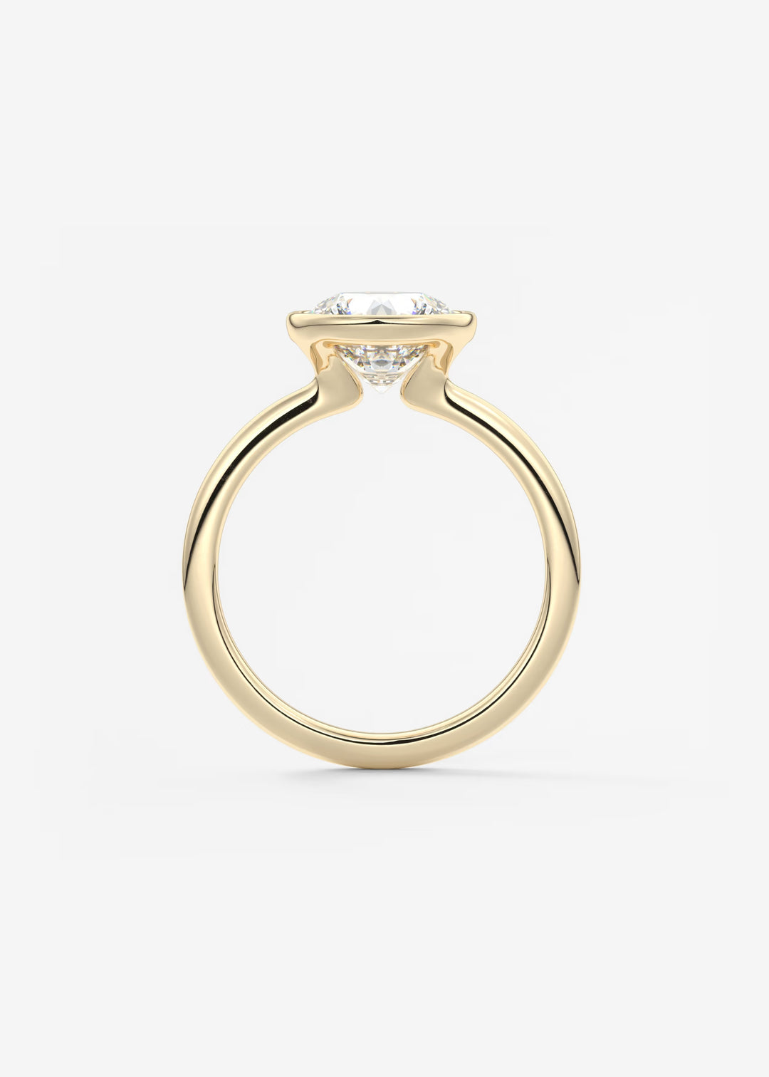 The Laurier Low Profile Bezel Set Solitaire Engagement Ring#material_gold