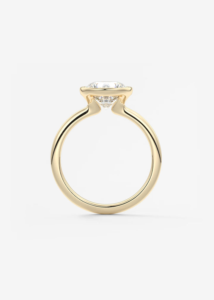The Laurier Low Profile Bezel Set Solitaire Engagement Ring#material_gold