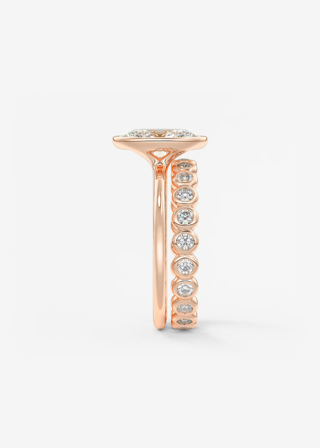 The Laurier Low Profile Oval Cut Bezel Set Engagement Ring#material_rose