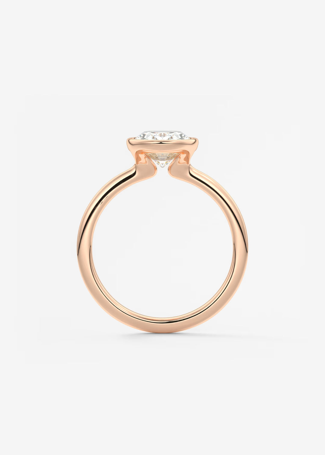 The Laurier Low Profile Oval Cut Bezel Set Engagement Ring#material_rose