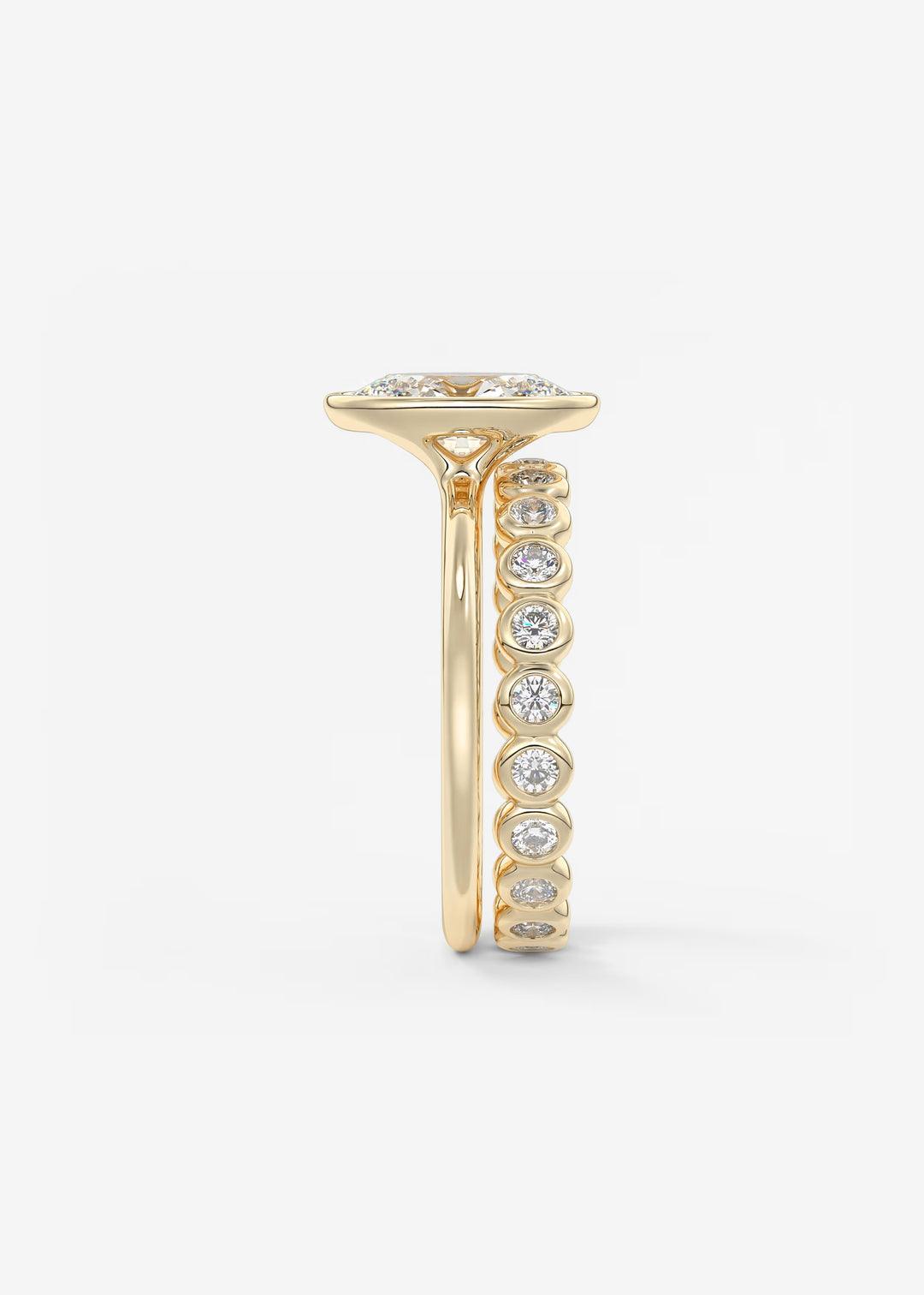 The Laurier Low Profile Oval Cut Bezel Set Engagement Ring#material_gold