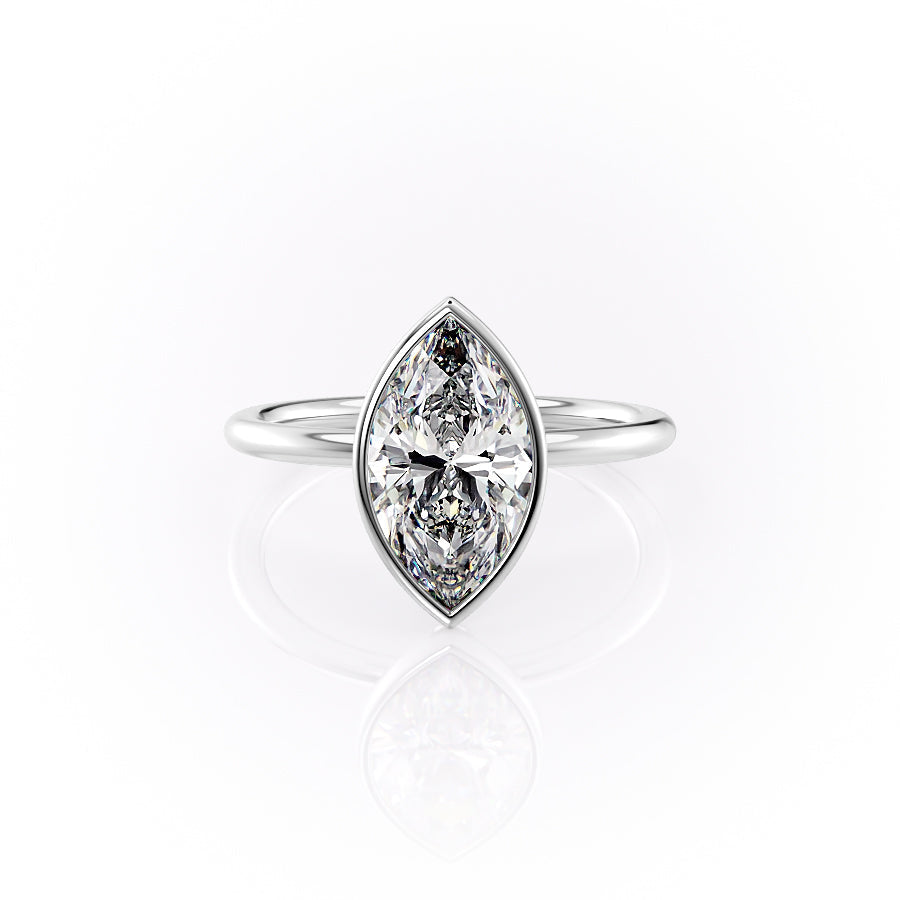 The Leighton Set With A Marquise Lab Diamond-L'Amour Brilliance #material_white