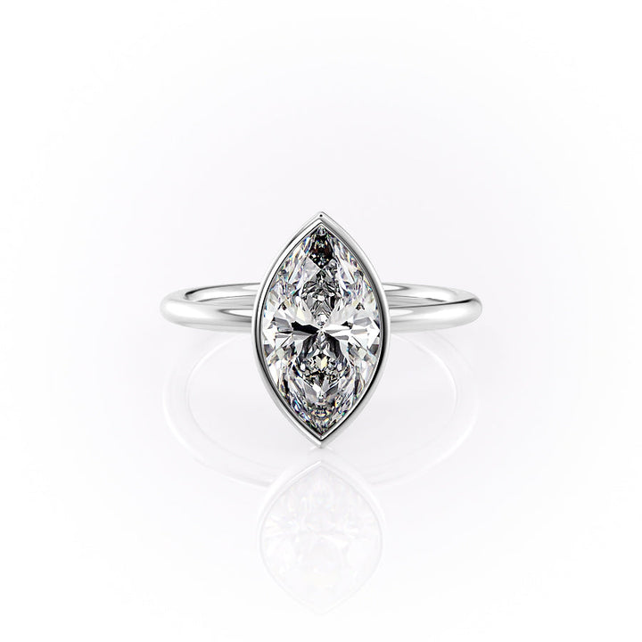 The Leighton Set With A Marquise Lab Diamond-L'Amour Brilliance #material_white