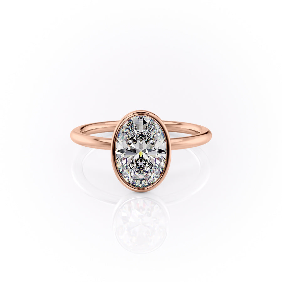 The Leighton Set With An Oval Lab Diamond-L'Amour Brilliance #material_rose