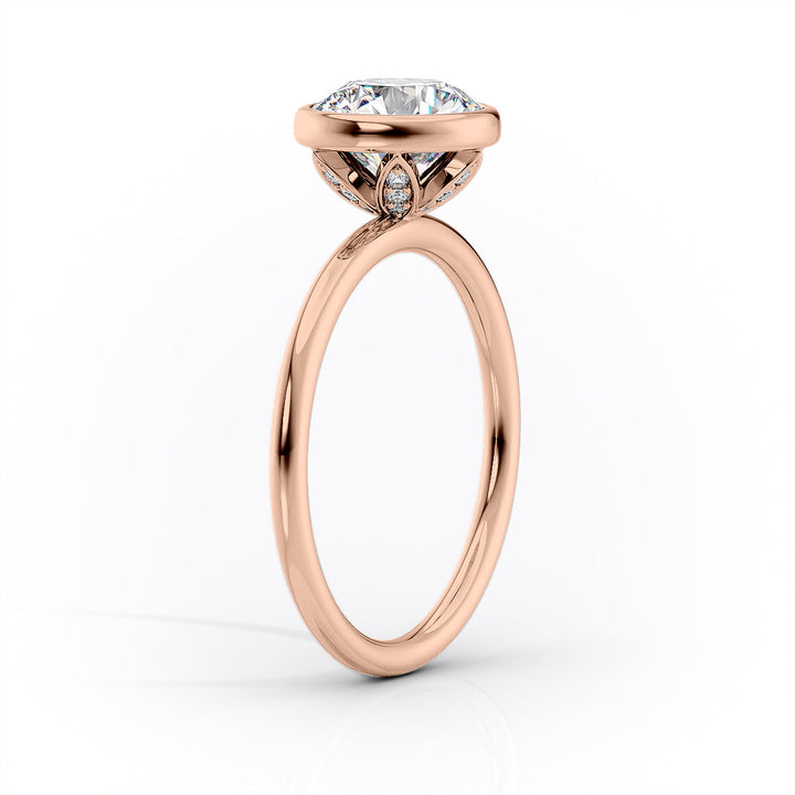 The Leighton Set With An Oval Lab Diamond#material_rose