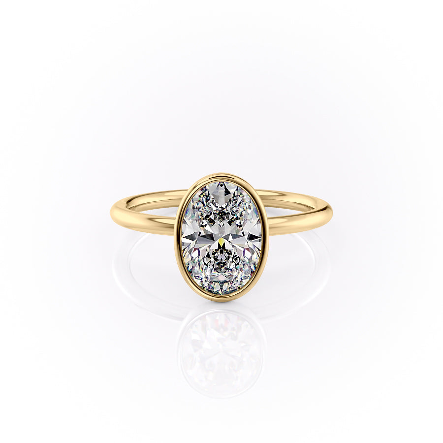 The Leighton Set With An Oval Lab Diamond-L'Amour Brilliance #material_gold