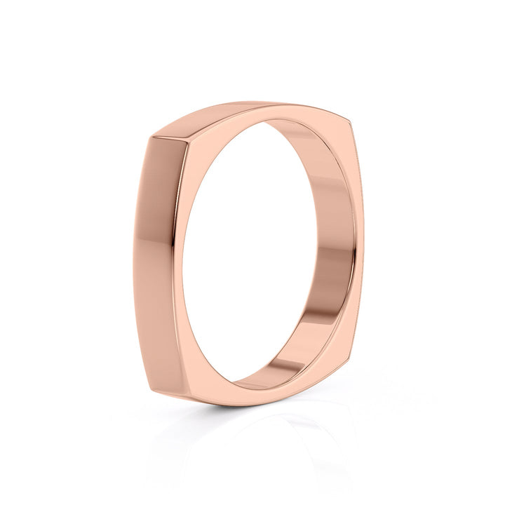 The Leo Wedding band #material_rose