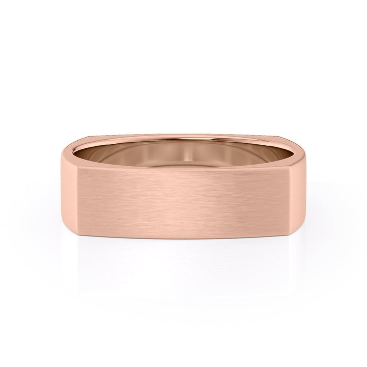 The Leo Wedding band #material_rose