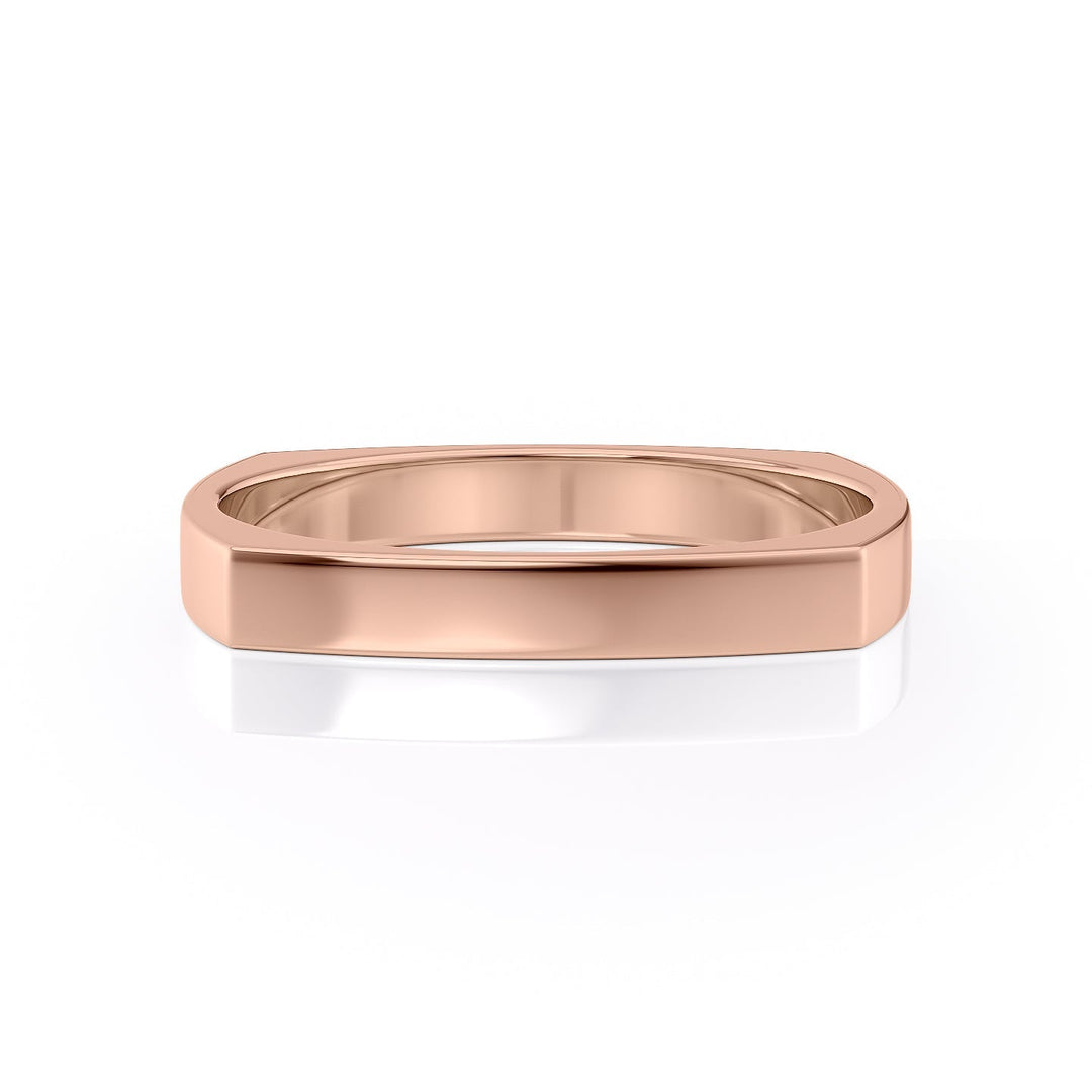 The Leo Wedding band #material_rose